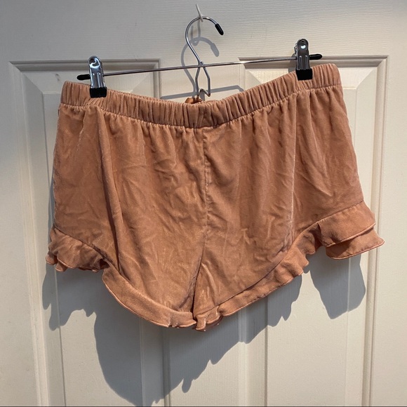 Victoria Secret Velour Frilly Blush Pink PJ shorts - Picture 2 of 4